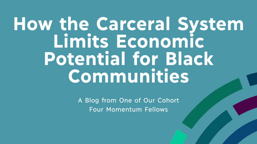 Blog title slide on carceral system's economic limits for Black communities.